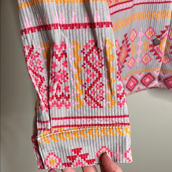 Savanna Jane Grey Pink Orange Multicolor Southwest Patterned Jacket Size 1X NWT - Picture 6 of 13